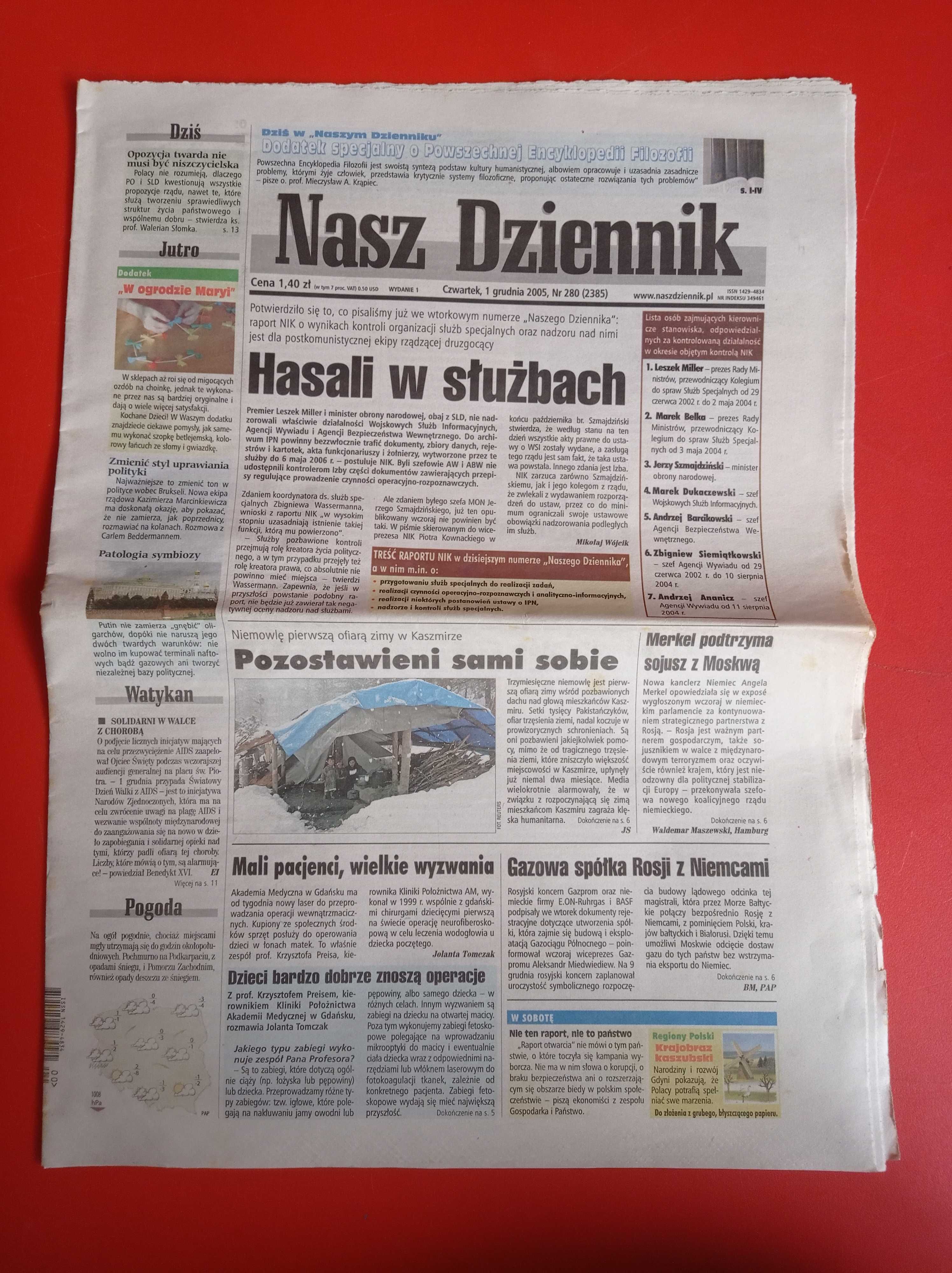 Nasz Dziennik, nr 280/2005, 1 grudnia 2005