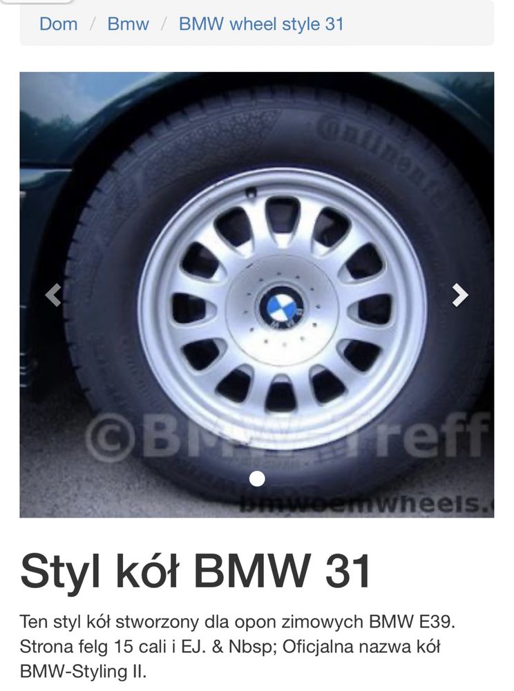Alu felgi BMW e39 15” styl 31