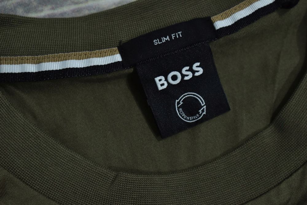 Hugo Boss Koszulka Męska Khaki Slim Fit L