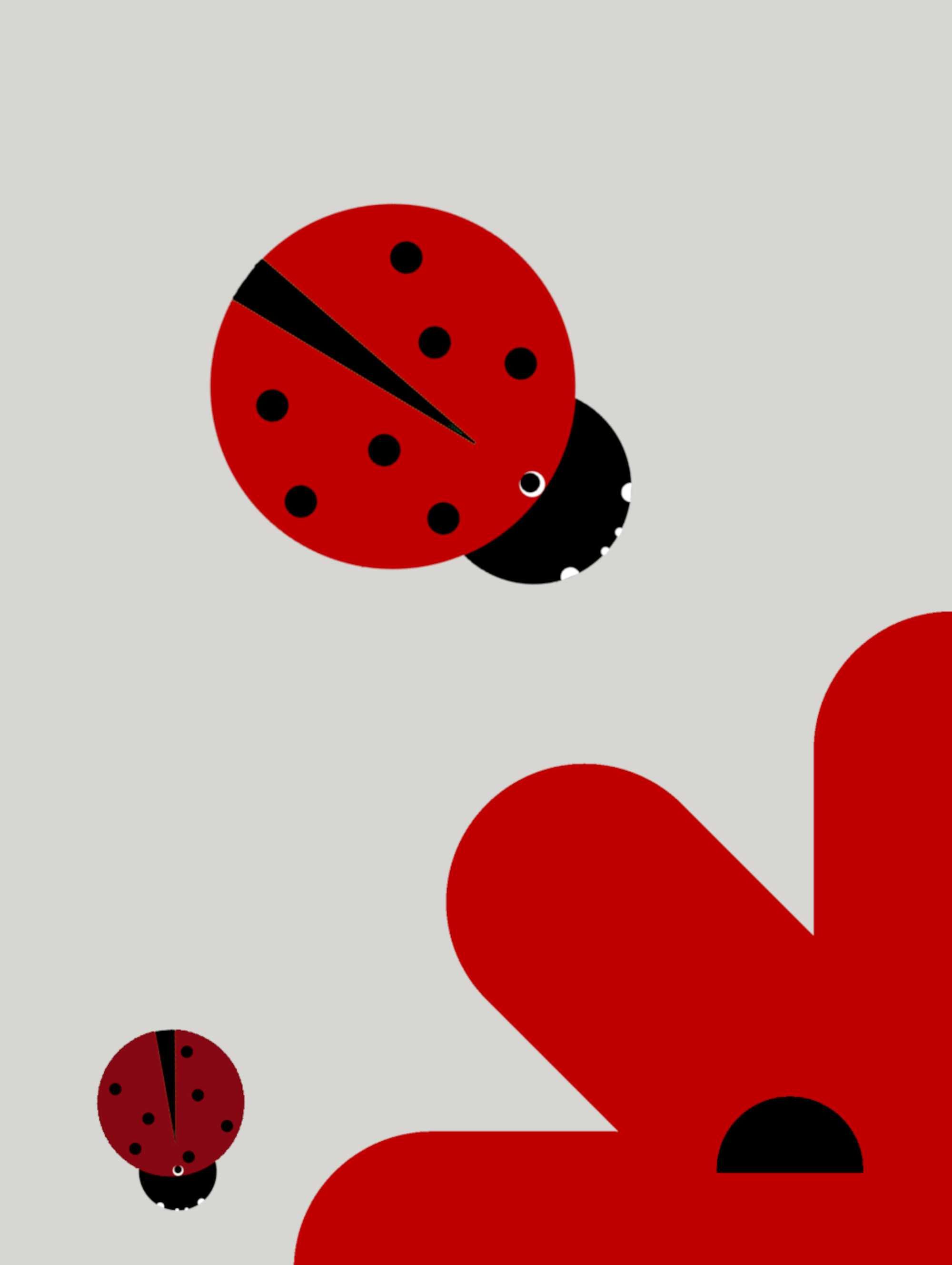 Plakat do Pokoju Dziecka Dekoracja George LadyBug Grey