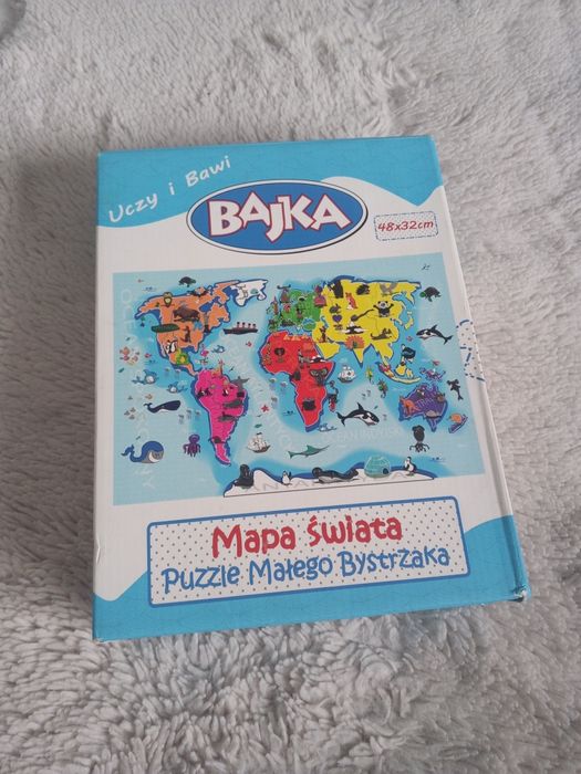 Puzzle Mapa Świata Puzzle Małego Bystrzak Bajka układanka 5+ dziecko g