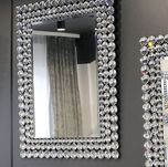 Srebrne lustro glamour prostokątne 75x95 cm M-0533-07