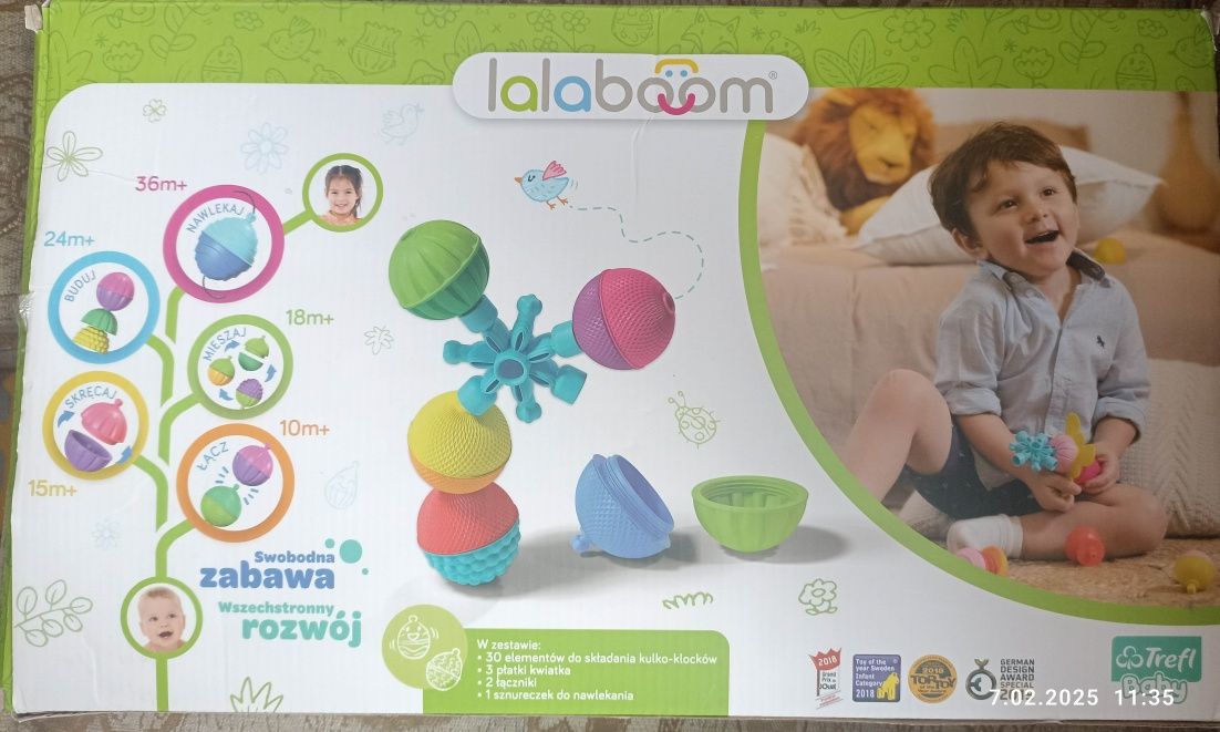 Lalaboom kulko klocki sensoryczne 5 w 1 36 elementów
