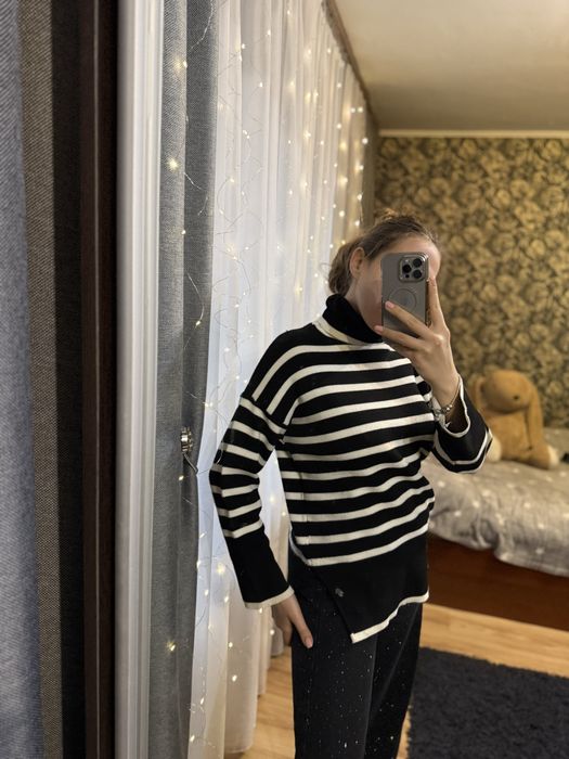 Светр в полоску , подовжений