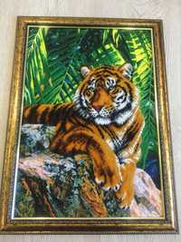 Картина бисером Тигр - отец