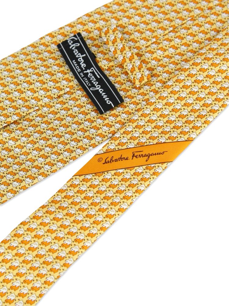 SALVATORE FERRAGAMO Шовкова краватка з малюнком. Оригінал. Італія