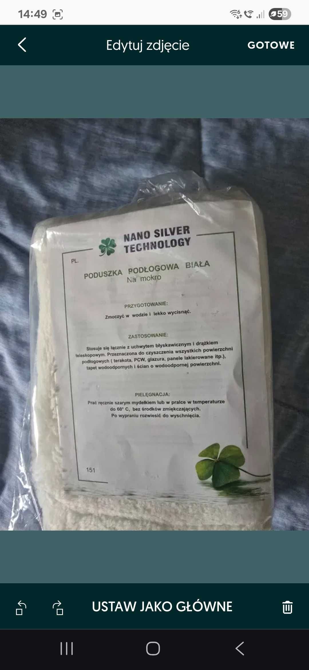 Mop + poduszka biała Raypath