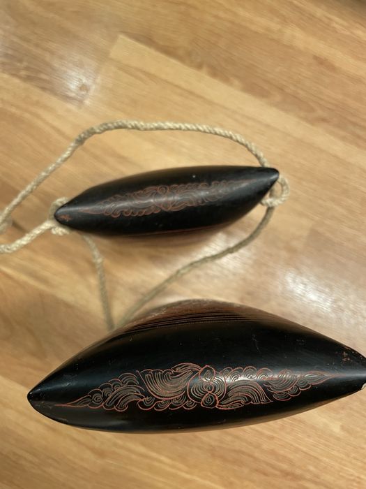 Unikat! Stara lakierowana torba bambusowa orientalny antyk z Azji