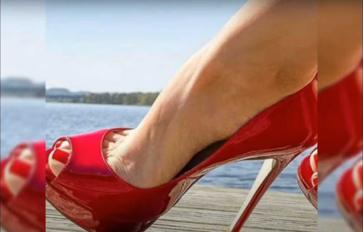 Эффектные стильные лаковые красные туфли стелька 26 см.
