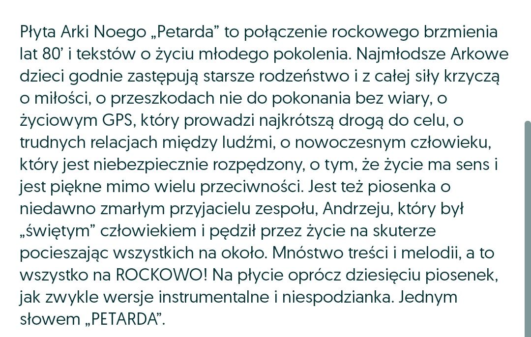 Płyta CD Arka Noego -Petarda