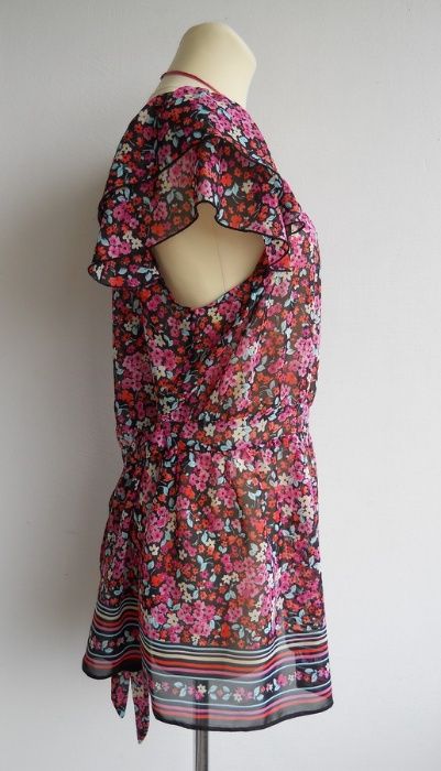 Mia Moda Nowa Tunika Zwiewna Kwiecista na Lato Duża r.50