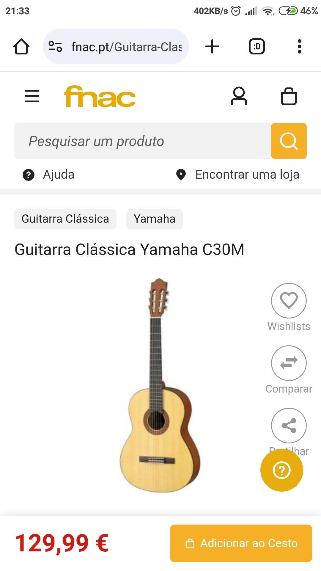 YAMAHA guitarra clássica violão