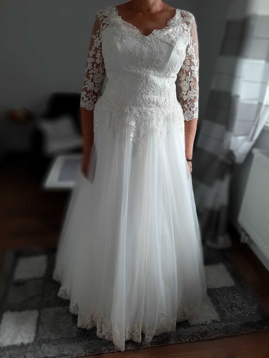 Suknia ślubna kolor śmietanka