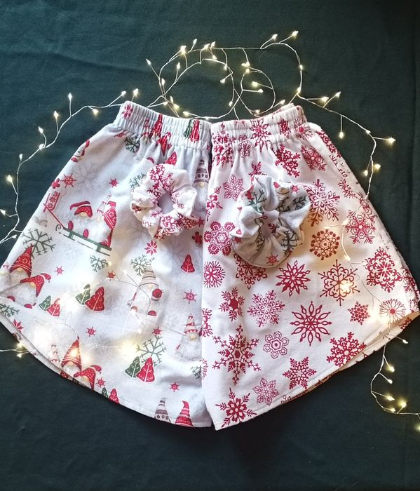 Шорти з фланелі з новорічним принтом