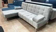 Sofá-cama cinzento novo - pague em casa