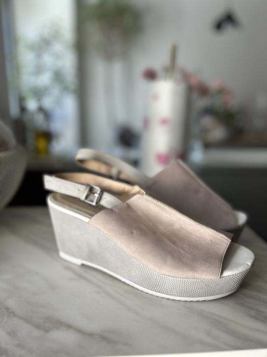 Sandały monnari pudrowy róż beżowe 39