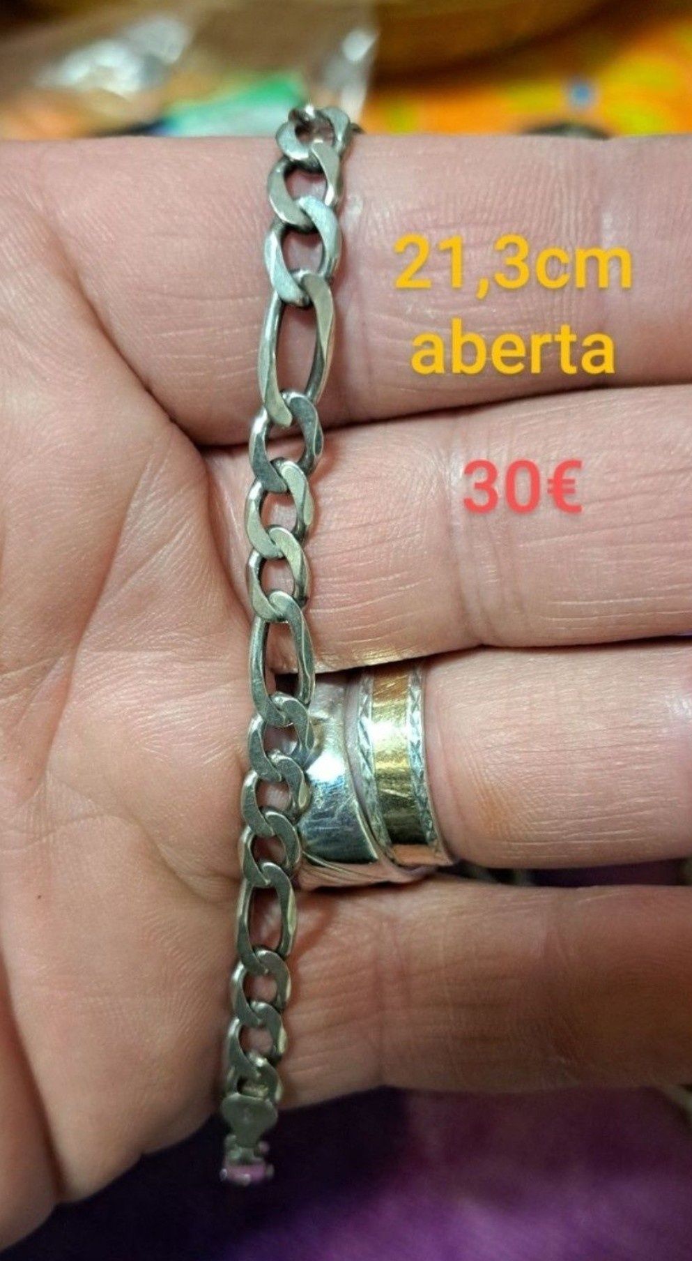 Pulseiras homem em prata contrastada.