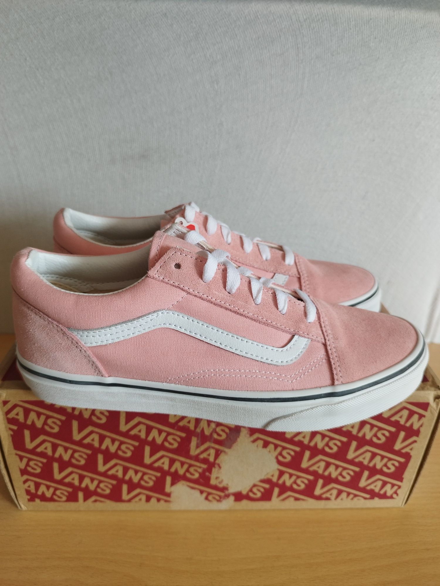 Vans Old Skool Branco e Rosa, tamanho 39