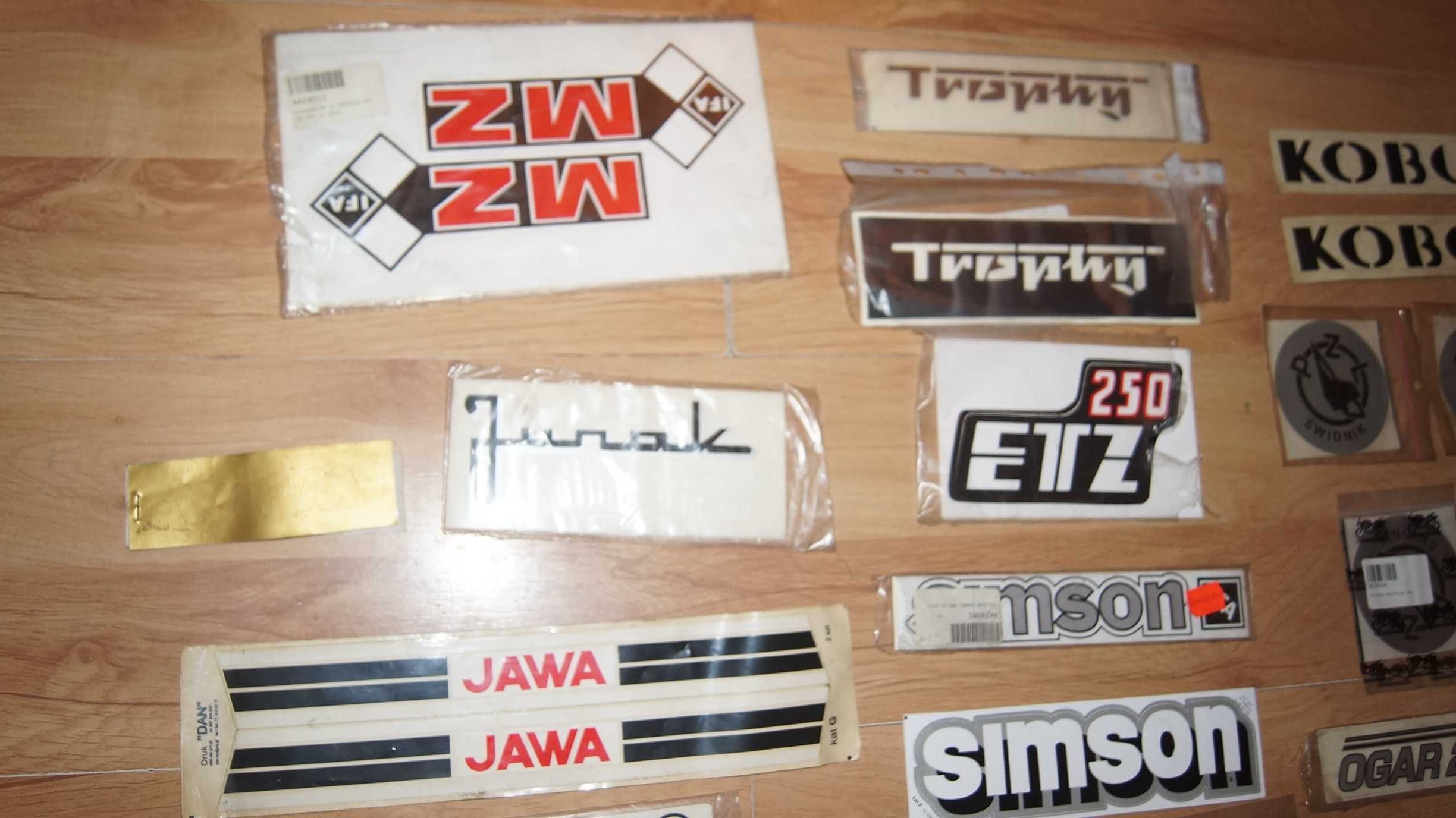 Motocyklowe naklejki PRL MZ Jawa WSK Romet Simson Junak Komar