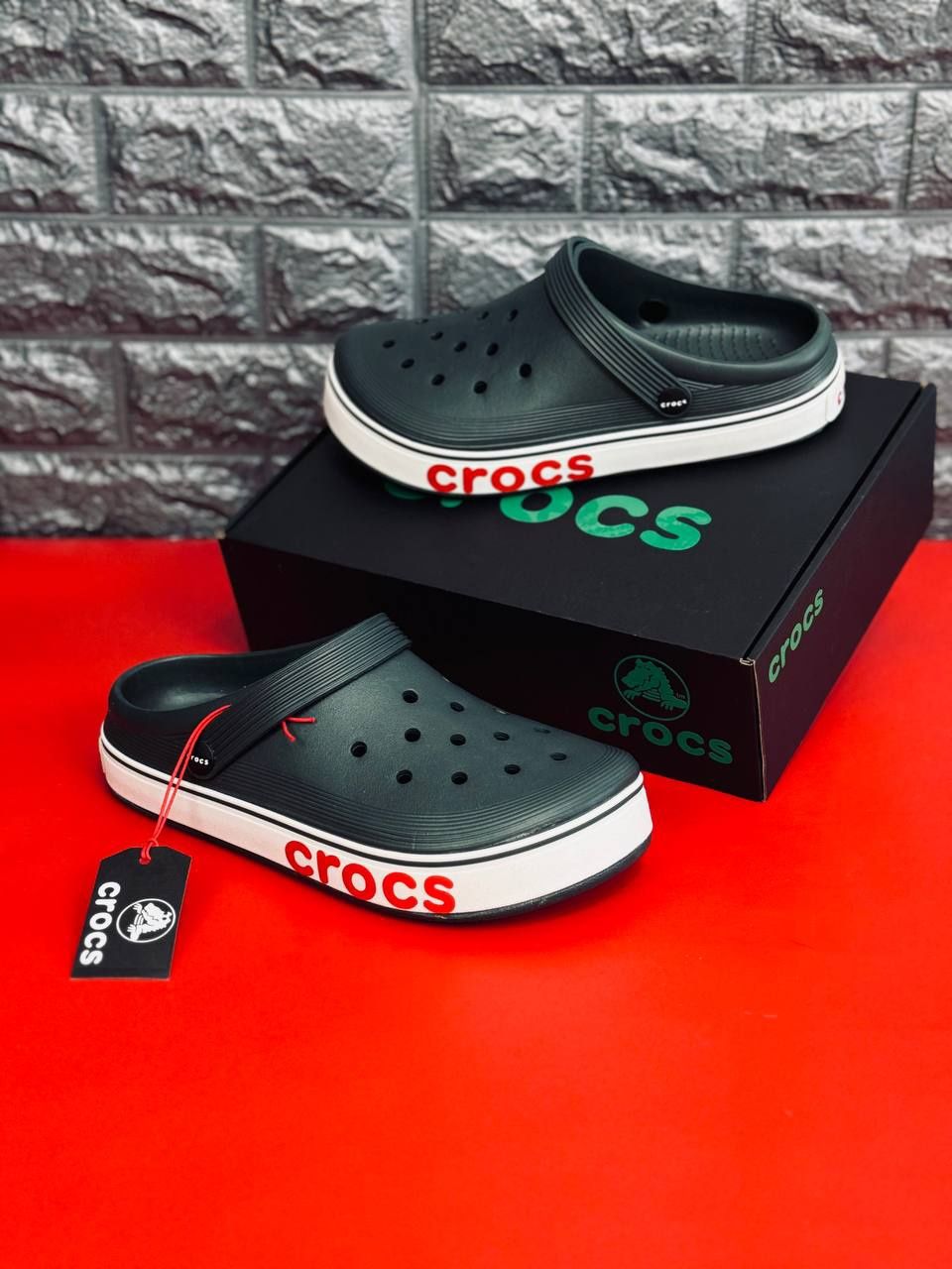 Мужские Crocs хаки летние стильные топовые кроксы уличные