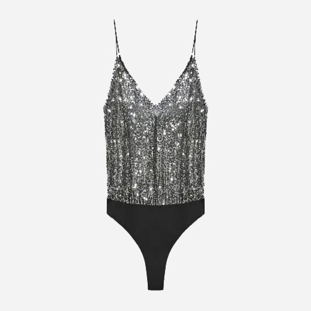 Боди zara нарядное боди в пайетках блестящее боди на бретельках боді