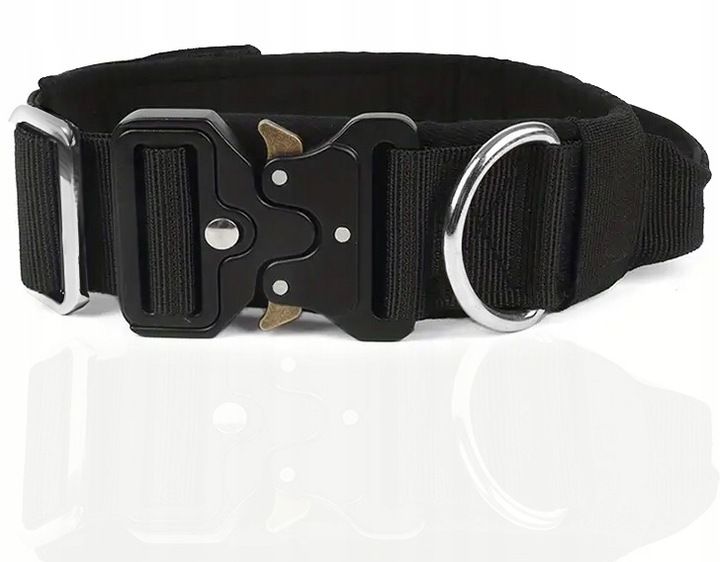 Mega Mocna Solidna Obroża Taktyczna Do Dużego Psa Metalowa Klamra 45-6