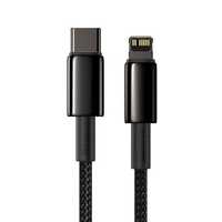 Kabel USB Typ C - Lightning Baseus PD 20 W 1m, Nylon, Czarny