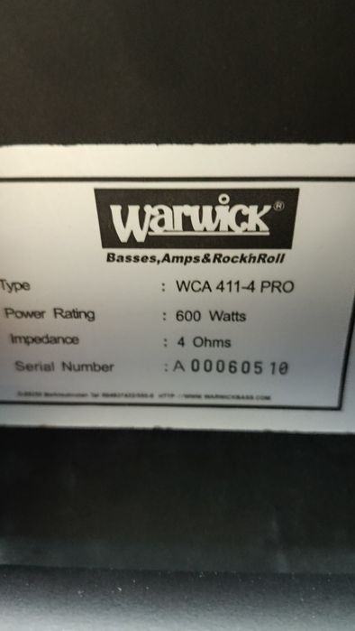 Coluna de Baixo Warwick 411 4 Pro 600w