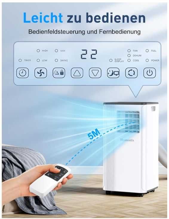 Klimatyzator przenośny Homestix  3 w 1, 2,6kW, sterowanie pilotem