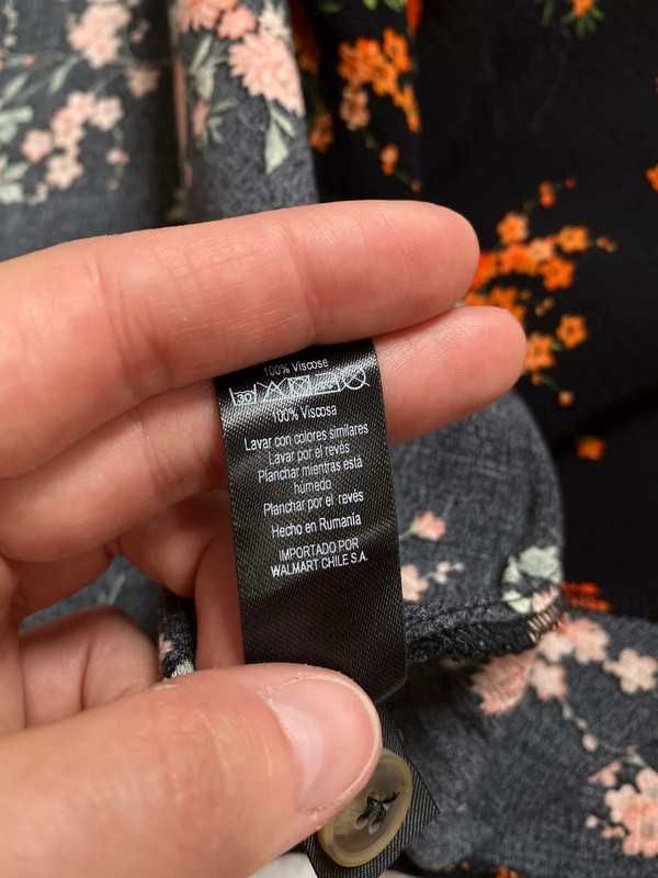 Czarna spódnica spódniczka w kwiaty george rozmiar 2xl xxl wiskozowa