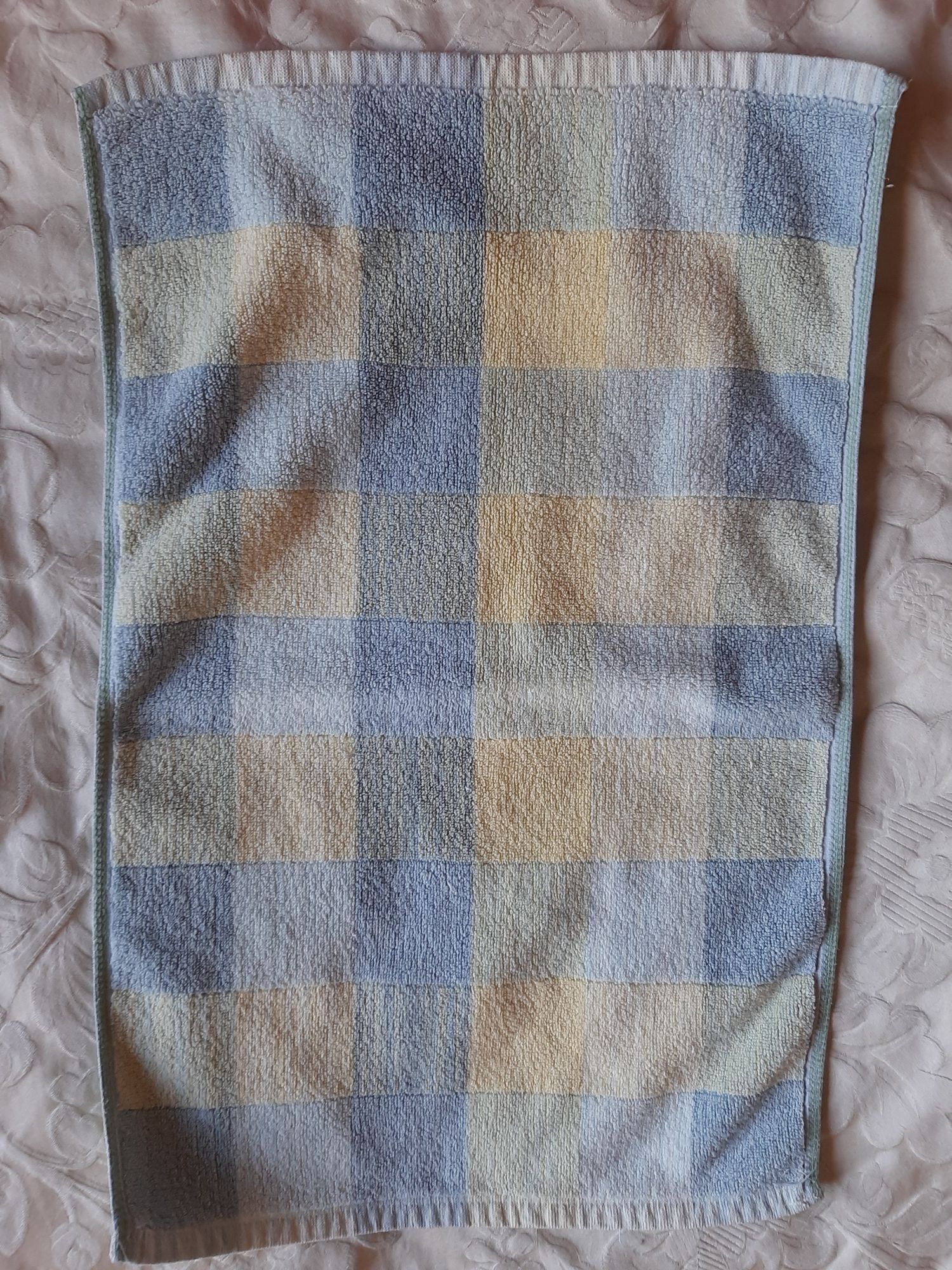 Zestaw 2 sztuki nieduży ręcznik vintage z PRL, bawelna, dl.63-65 cm