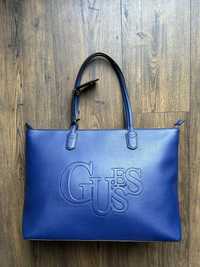 Torebka torba shopper damska Guess niebieska granatowa