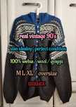 M L XL oversize tall wełniany sweter bluza norweski z kapturem unisex