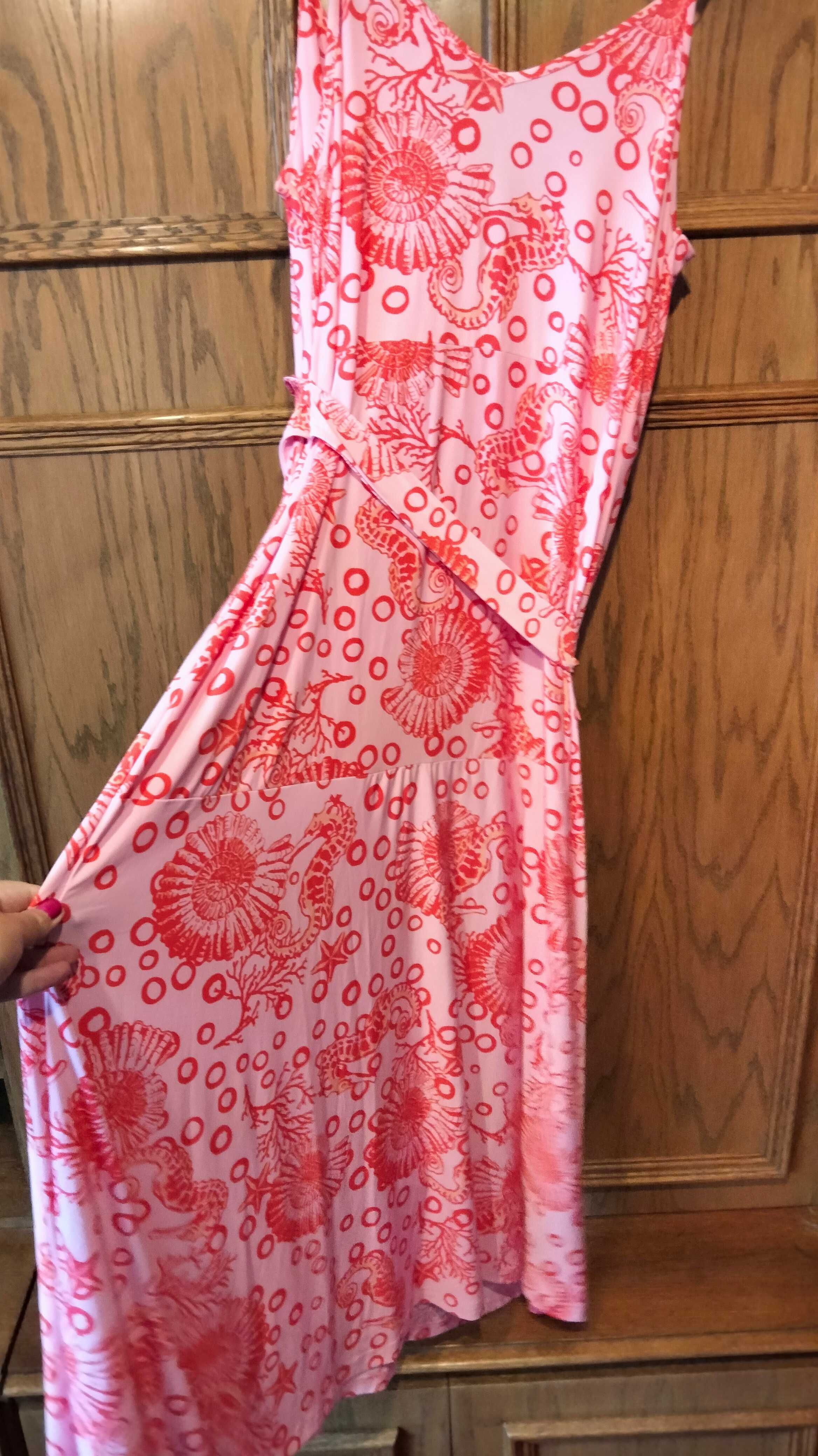 Przepiękna różowa sukienka r 44 46