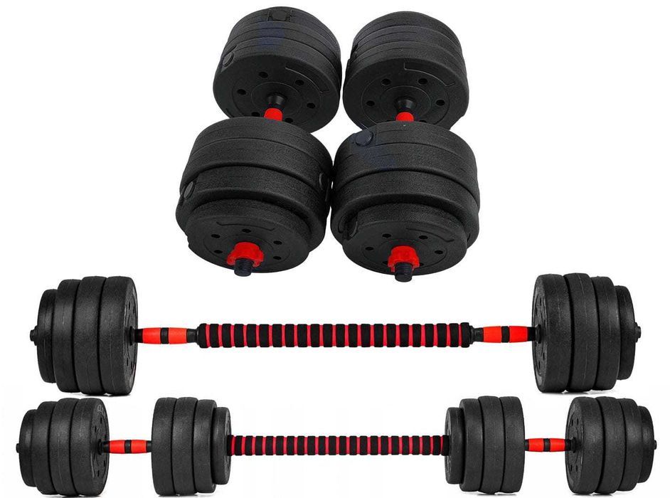 Zestaw hantli 2x20kg hantle 40kg regulowane hantle ze sztangą WAW NOWE