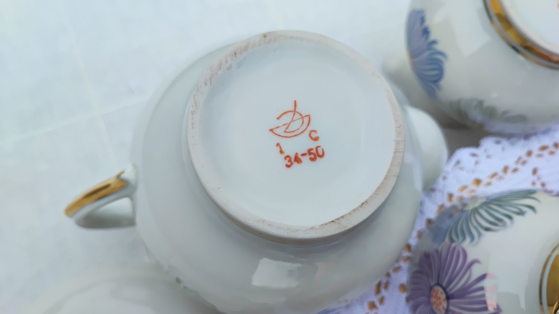 Porcelanowy Serwis do herbaty "AJSTRA" ZSRR Dowbysz