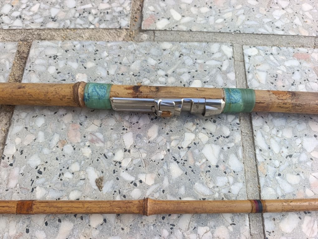 Cana de bambu de pesca vintage