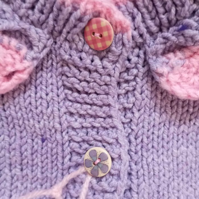 Kamizelka na drutach dla dziewczynki 98 bawełna