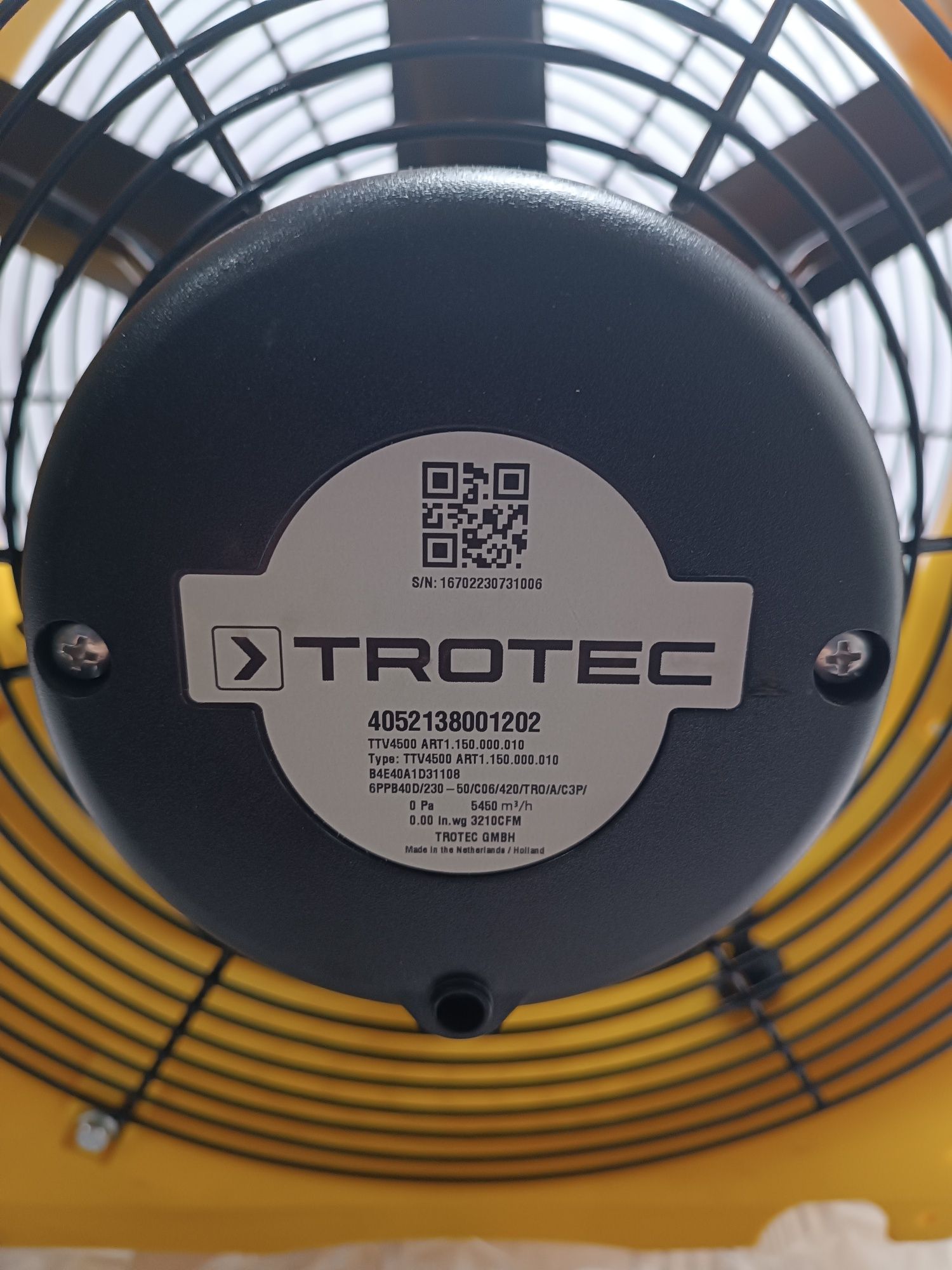 Trotec TTV 4500 осьовий вентилятор 5 300 m³/h IP 55