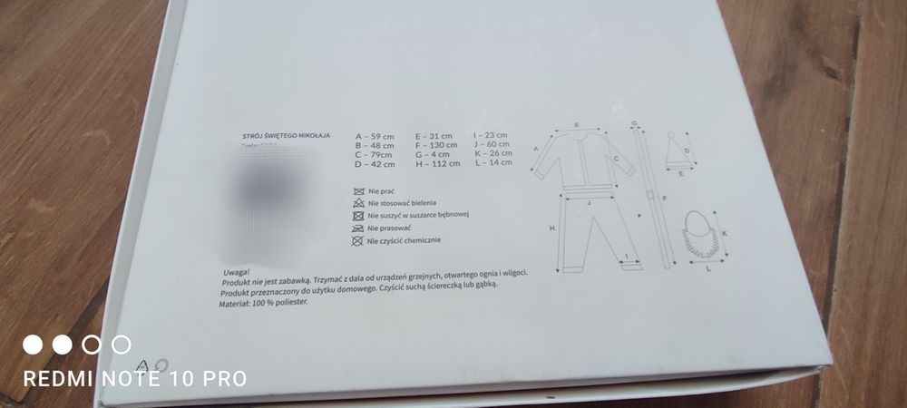 Strój Świętego Mikołaja 5 elementów uniwersalny w pudełku