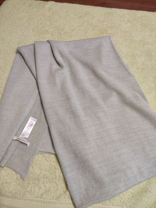 Шарф широкий палантин трикотажний м'ятного кольору