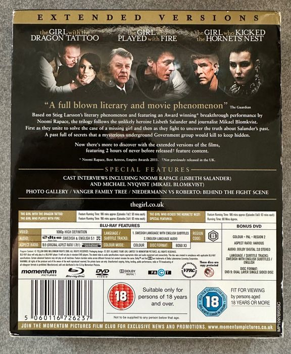 The Girl with the Dragon Tattoo Trilogy Extended Versions (Box Set)