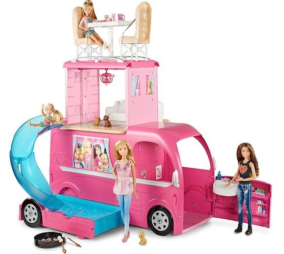 Kamper barbie, lalki, konie meble