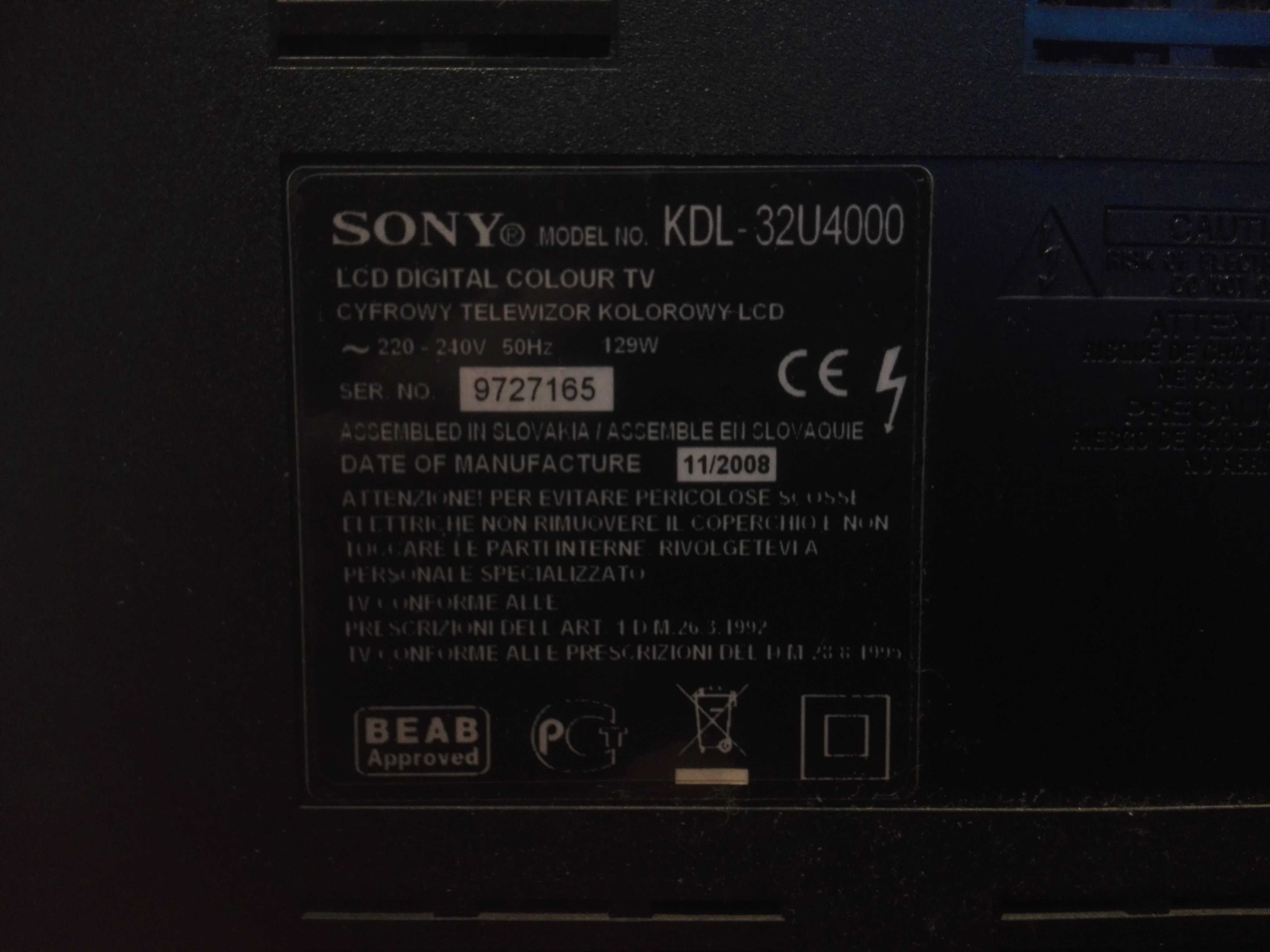 Telewizor Sony Bravia KDL-32U4000