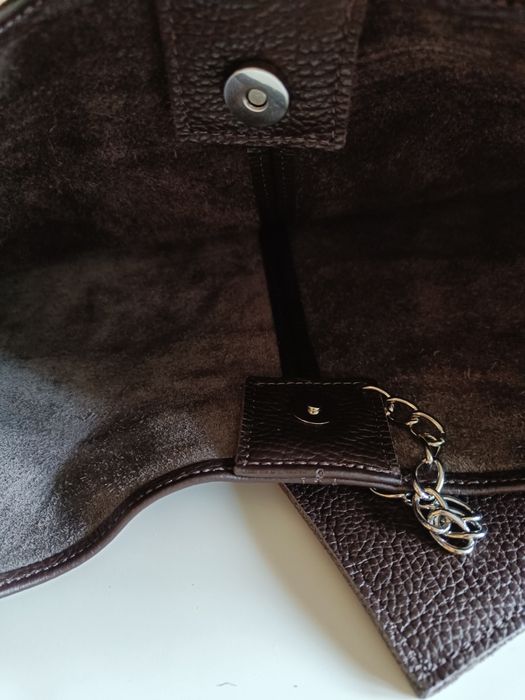 Torebka włoska Vera Pelle skóra naturalna  czekoladowa