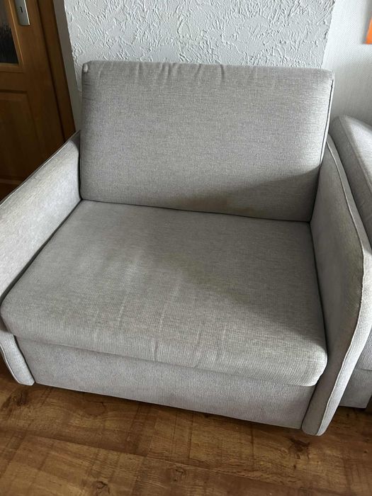 Fotel rozkladany szary