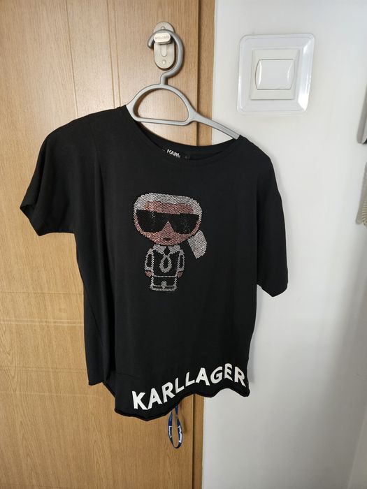 Czarna bluzka turecka z cyrkoniami