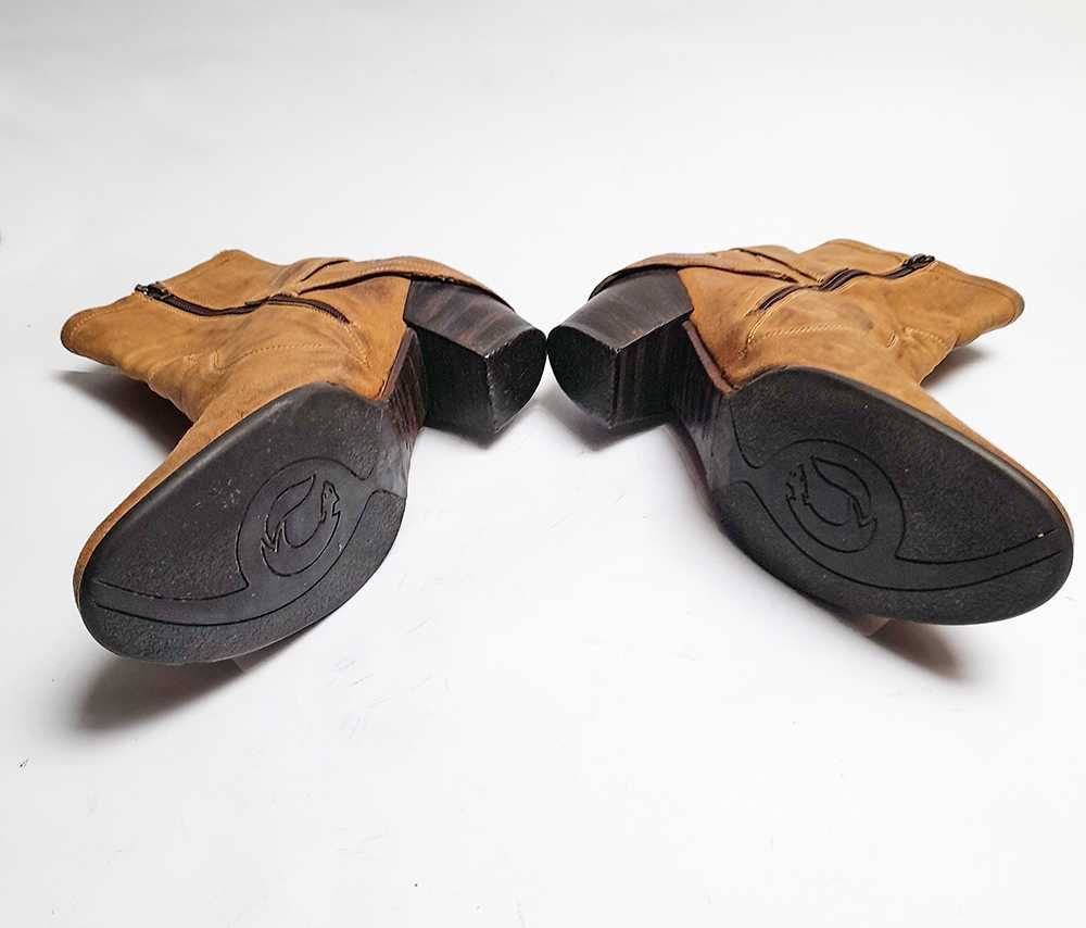 Botas Pele Castanho Camel Botins Senhora 38 Francesco Morichetti