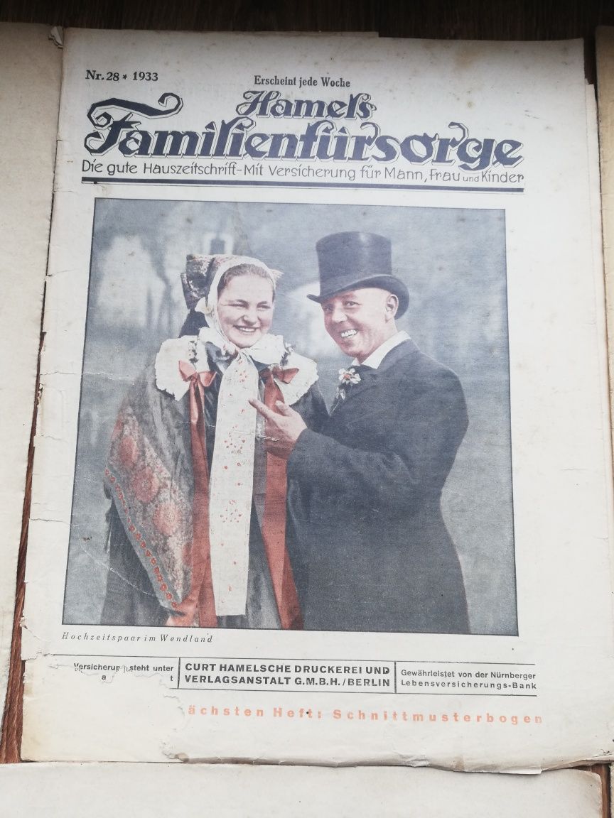 Czasopisma - stare niemieckie ''Hamels Familienfürsorge'' 1933 r