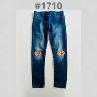 Jegginsy leginsy jak jeansowe F&F 9-10 lat 140cm z serduszkami #1710